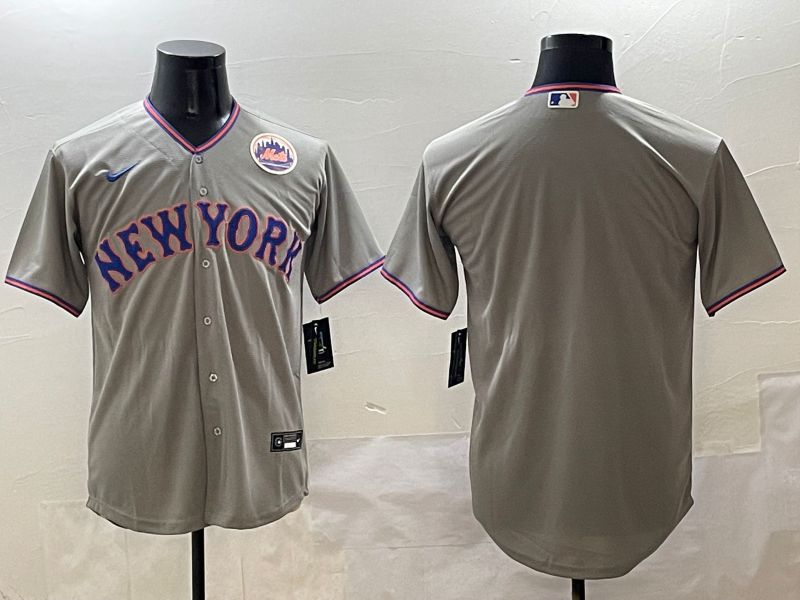 Men New York Mets Blank Grey Second generation 2025 Nike MLB Jersey style 2